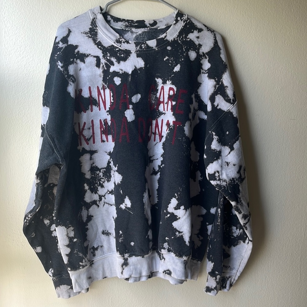 Bleach tie dye sweatshirt